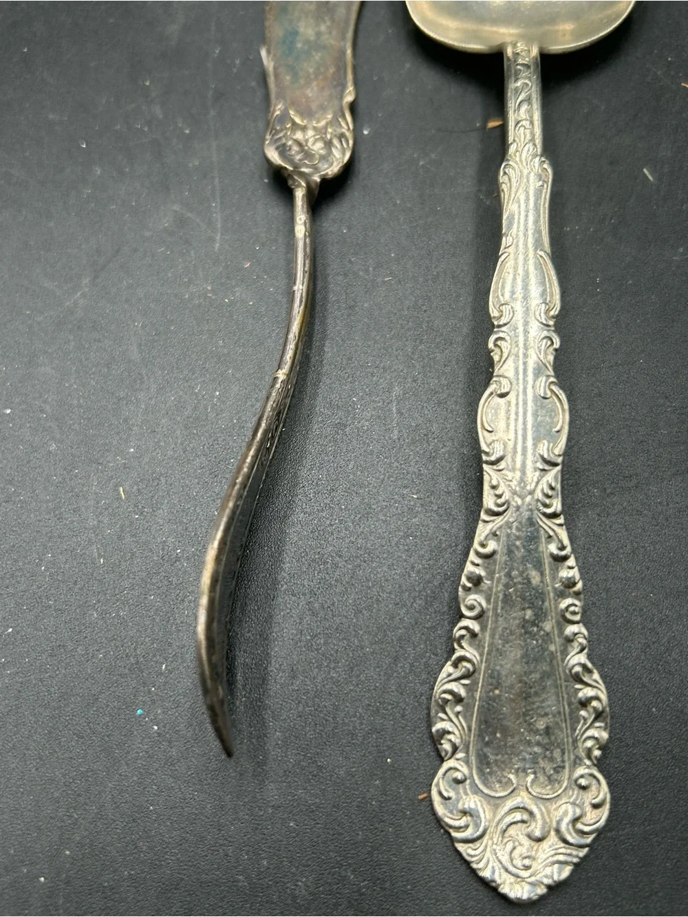 Ornate Silver plate Serving Spoon and butter Spreader